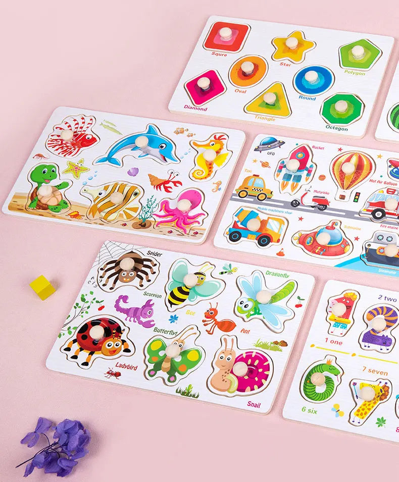 Baby Wooden Puzzles Montessori Toys 1 2 3 Years