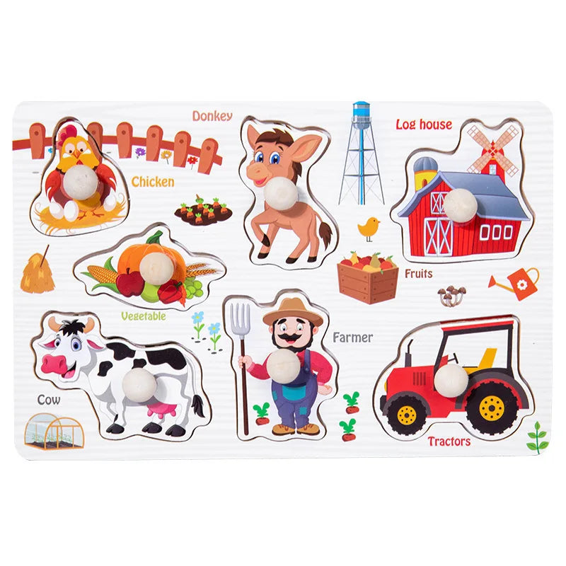 Baby Wooden Puzzles Montessori Toys 1 2 3 Years
