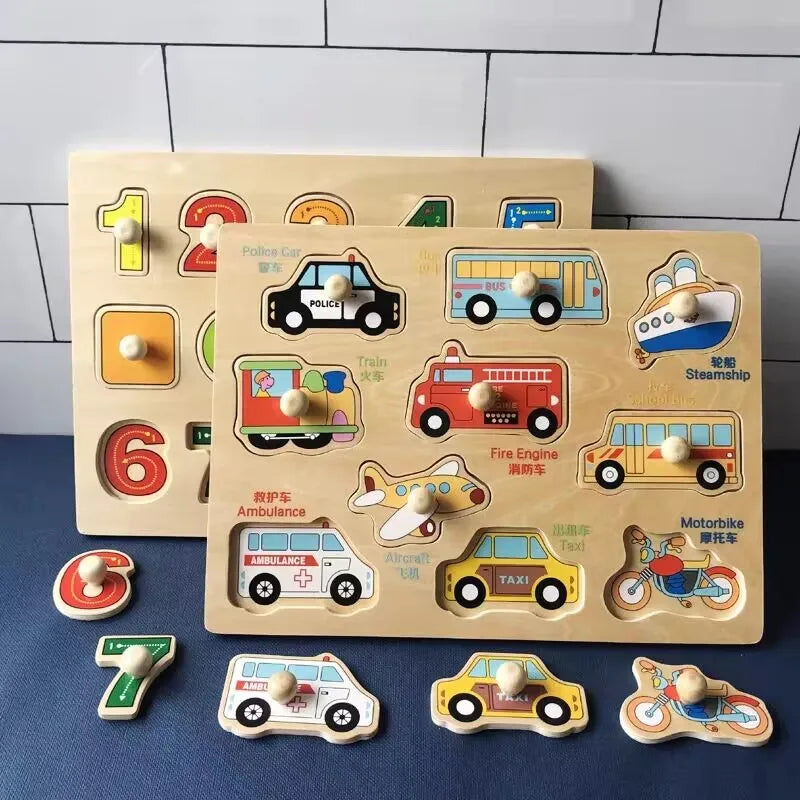 Baby Wooden Puzzles Montessori Toys 1 2 3 Years
