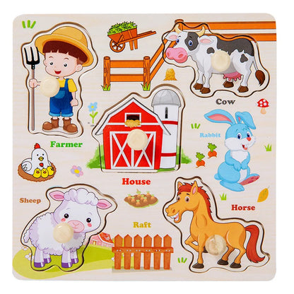 Baby Wooden Puzzles Montessori Toys 1 2 3 Years