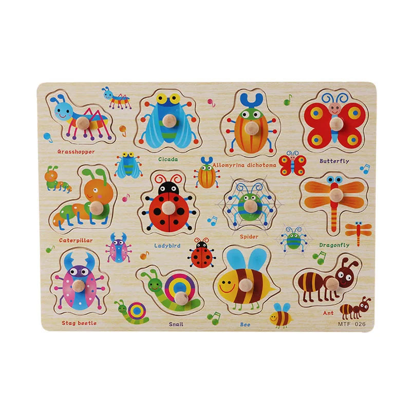 Baby Wooden Puzzles Montessori Toys 1 2 3 Years