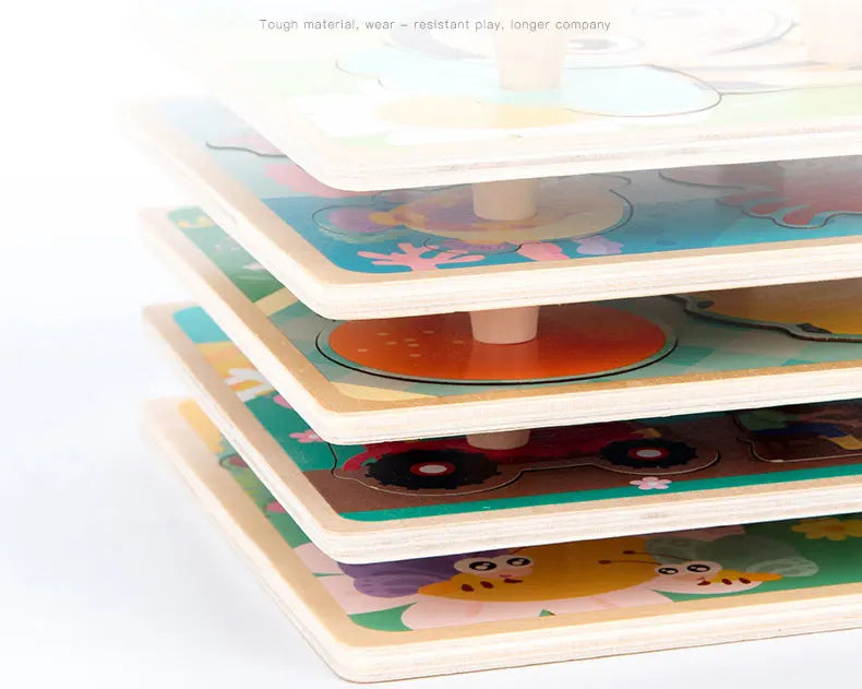 Baby Wooden Puzzles Montessori Toys 1 2 3 Years
