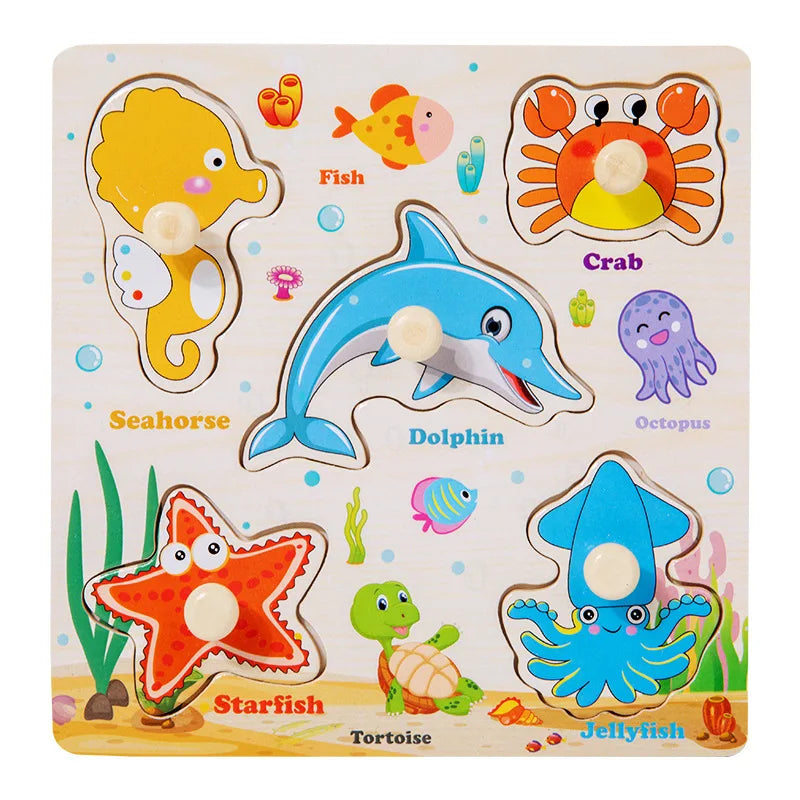 Baby Wooden Puzzles Montessori Toys 1 2 3 Years