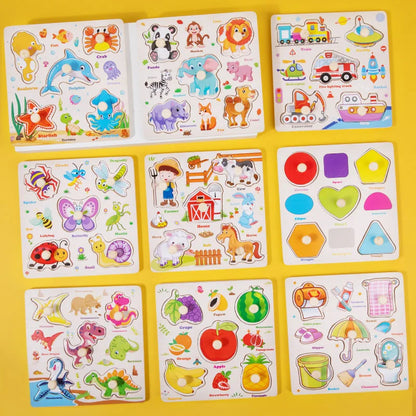 Baby Wooden Puzzles Montessori Toys 1 2 3 Years