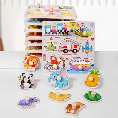 Baby Wooden Puzzles Montessori Toys 1 2 3 Years