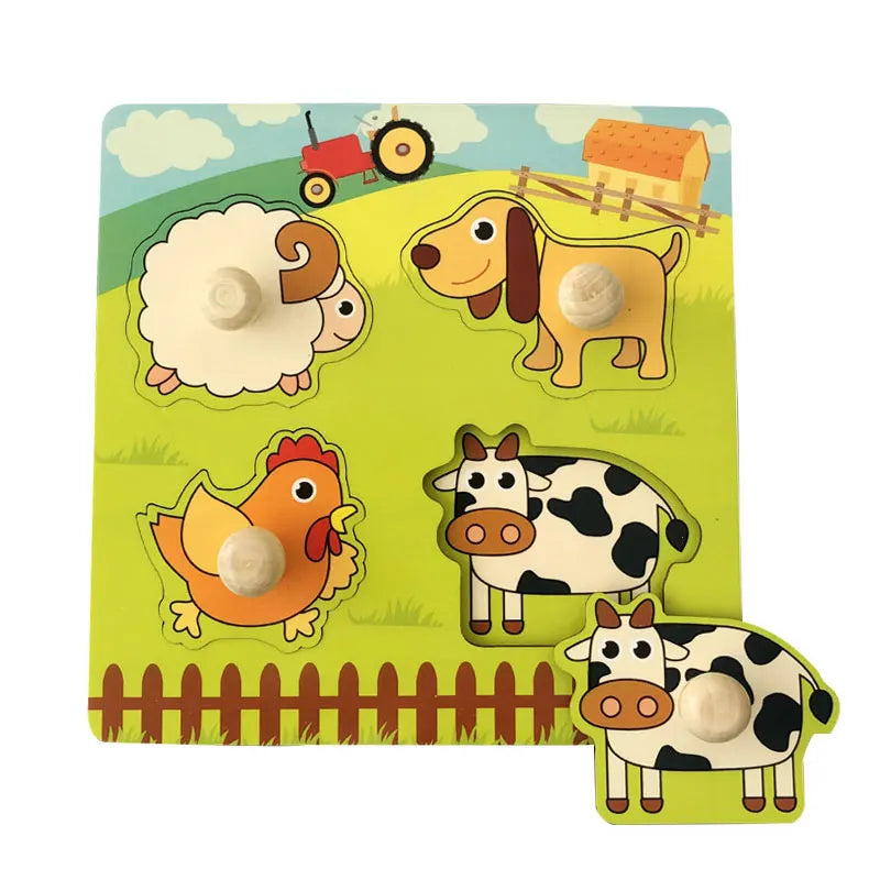 Baby Wooden Puzzles Montessori Toys 1 2 3 Years