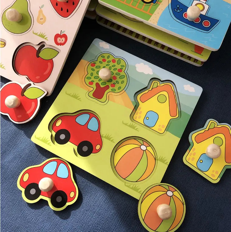 Baby Wooden Puzzles Montessori Toys 1 2 3 Years